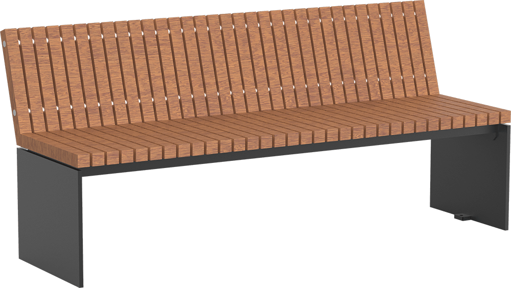 Banc Düsseldorf avec assise en bois