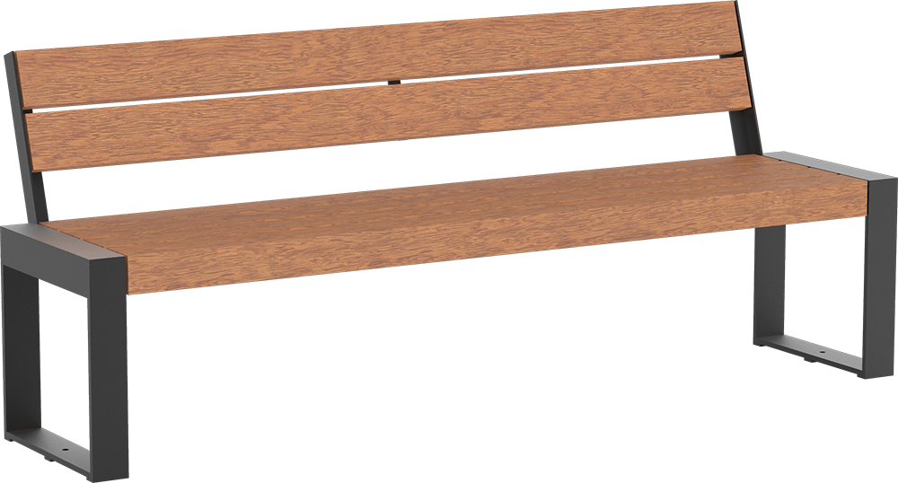 Banc Espo avec assise en bois