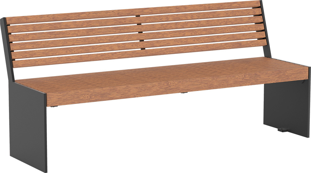 Banc Göteborg avec assise en bois