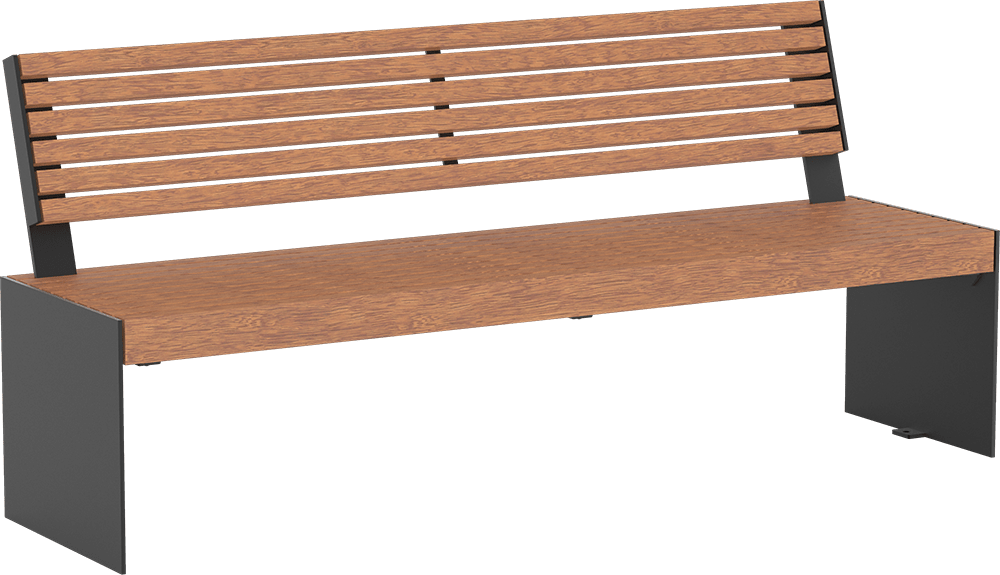 Banc Kalmar avec assise en bois