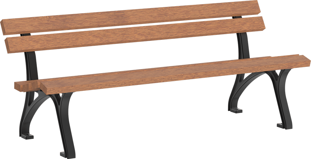 Banc Leipzig avec assise en bois