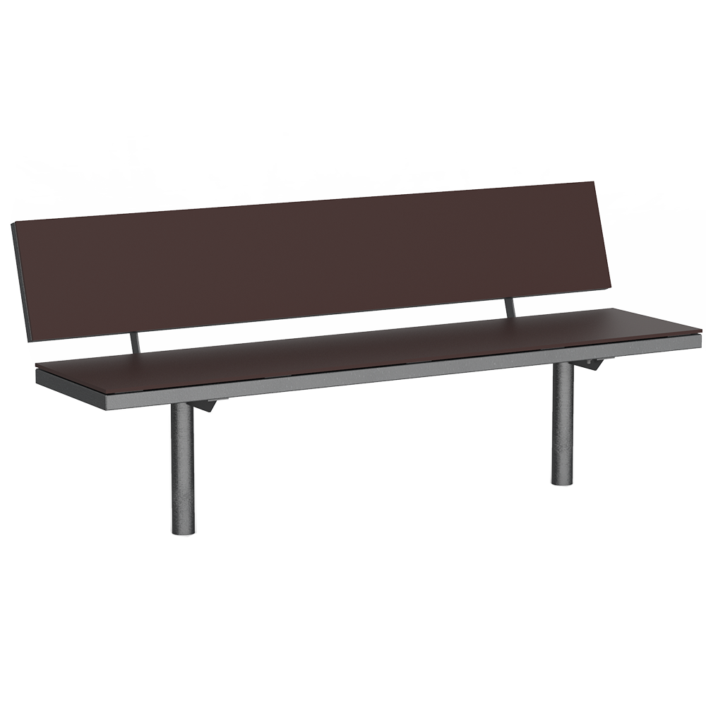 Banc Lübeck HPL avec assise en bois