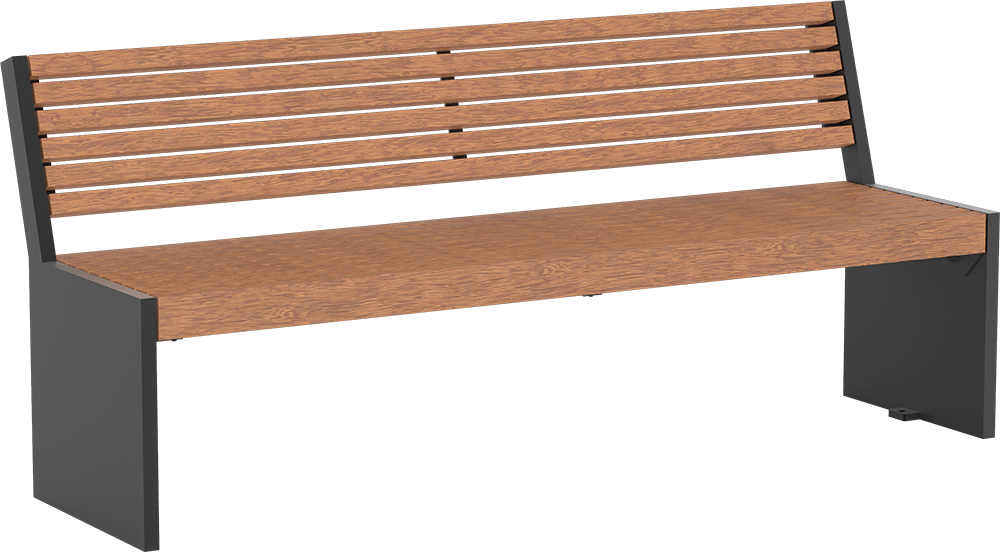 Banc Malmö avec assise en bois