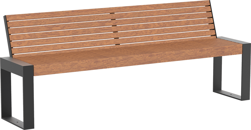 Banc Scape III avec assise en bois
