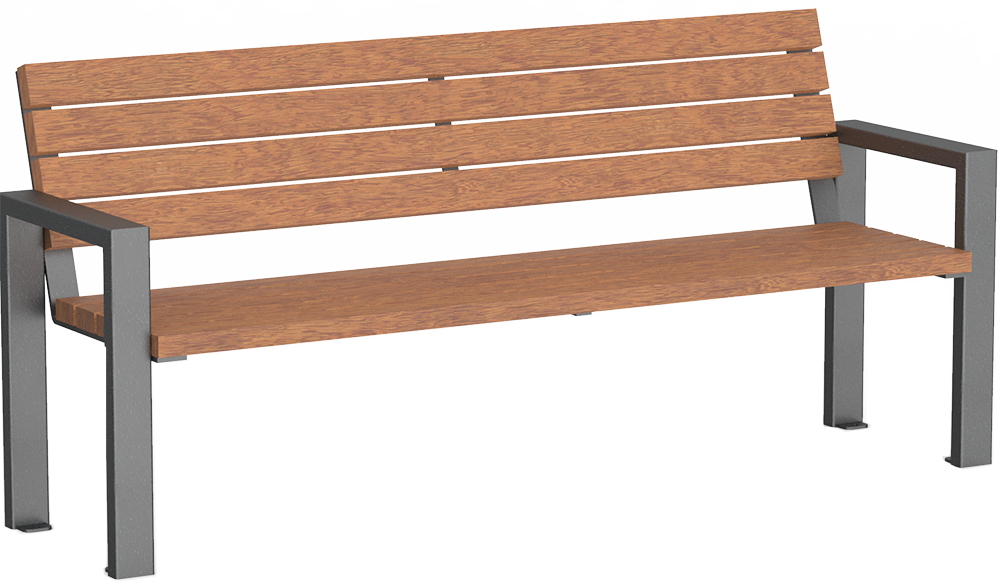 Banc Tulln avec assise en bois