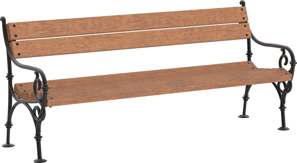 Banc Wien avec assise en bois