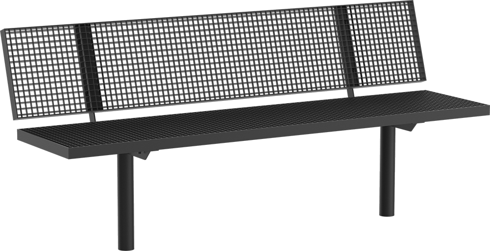 Banc Lübeck avec assise en acier