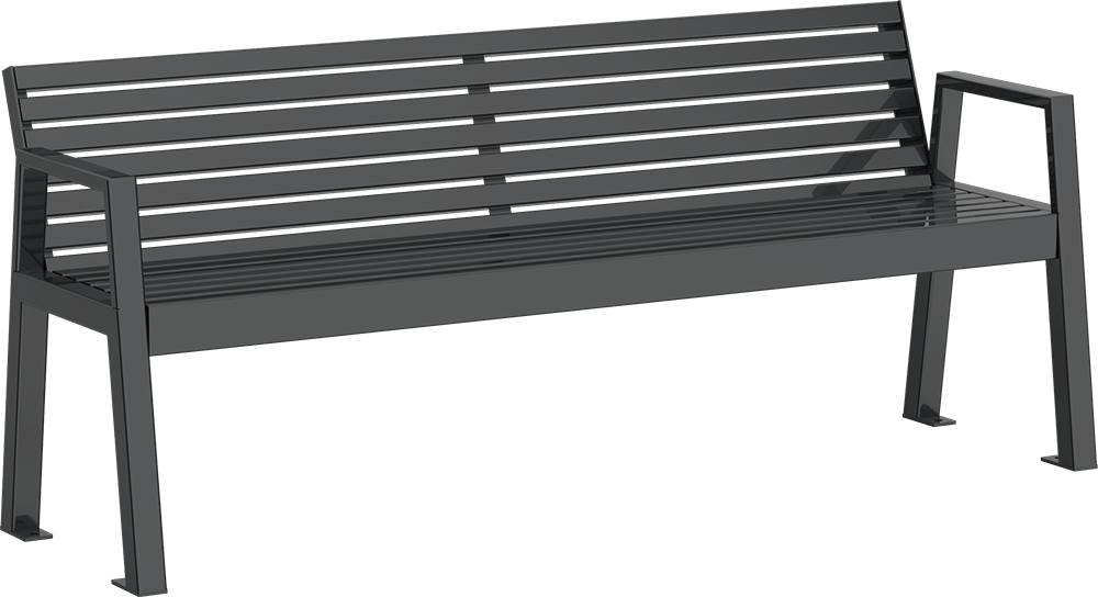 Banc Offenburg ST avec assise en acier